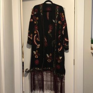 Zara Embroidered Kimono Cardigan